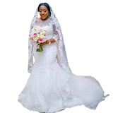 Mermaid Wedding Dress 2026 New Long-Sleeved Wedding Dress White Lace Poster Small Slim Dress HZ0517