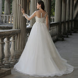 Main Wedding Dress Girl Sweet And Fresh 2026 New Bride Long Sleeves Simple White Drag Princess Style Wedding Dress HZ0517