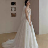 Super Xian Sensing Light Wedding Dress 2025 New Brides Han Style Slings Go Out Yarn Temperament Light Luxury High-Sensing Dress Female HZ0517