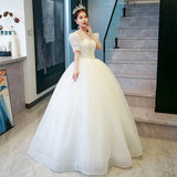 One-Word Shoulder Wedding Dress 2025 New Bridal Main Yarn French Style Court Princess Wind Out Of The Yarn Small Summer HZ0517