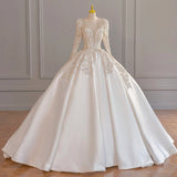 French Wedding Dress 2026 New Bridal Long-Sleeved Heavy Industry V-Necked Fascling Court Style Landlord Wedding Dress HZ0517