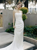 French Brao-Tendered And Light Wedding Dress Bride Simple High-End Sensense Style Go Out Yarn White Fishtail Welcome Set Of Face Dress HZ0517