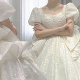 French Light Wedding Dress 2026 New Bridal Yarn Drag Tailen Temperament Small Pregnant Pregnant Retro Simple Wedding Dress HZ0517