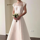 Korean Light Wedding Dress 2026 Bride Simple Dens, High-End Feeling Out Of Gauze Forest Dragged White Dress Skirt HZ0517