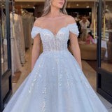 One-Word Shoulder Main Wedding Dress 2026 New Temperament Bride Drag-Tailed White Luxury Simple Fairy Pregnant Small HZ0517