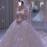 French Light Wedding Dress 2026 New Temperament Bride Small Simple Atmosphere Main Starry Sky Suzhou Wedding Dress Tail HZ0517