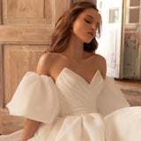 2026 New Wedding Dress Shoulder-To-Shoulder Thin Princess Mori Bow Trip To Go Out Yarn Hotba The Same Fairy HZ0517
