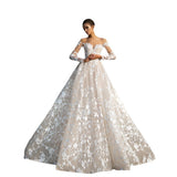 Wedding Dress 2026 New Bride Simple Word Shoulder Big Bare Back Punt Tail Soft Yarn Slimming Slimming HZ0517