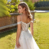 Bridal Wedding Temperament New Word Shoulder Lace Embroidery Waist Thin Tail Dress A Dress Dress HZ0517