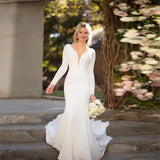 Wedding Wish New Sexy V-Neck Fashion Wedding Dress Show Skinny Model 2025 HZ0517