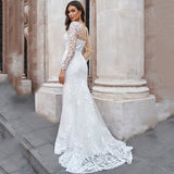 Lace Wedding Dress 2026 New Fishtail White Long-Sleeved Super Fairy Thin High-End Sense Of The Main Yarn HZ0517