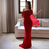 A Toasting Suit Senior Fishtail Red Bride Niche Wedding Morning Dress French Engagement Banquet Dress 2025 New HZ0517