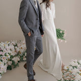 Sen Series Light Wedding Dress New Simple Dingy Noodles Small Tail Super Fairy Temperament Bride Dream Trip To Shoot The Yarn Woman HZ0517