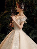 Starry Sky Pregnant Women Light Main Wedding Dress 2025 New Temperament Bride French In-Fleeing Princess Simple Atmospheric Tail Super Fairy HZ0517
