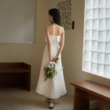 Simple And Linden Light Wedding Dress Light Luxury Small White Dress Certificate Registration Yarn Bride Wedding Brawn Dress Dress HZ0517