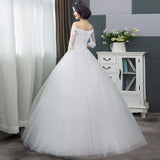 Wedding Dress 2025 New Summer Korean Version Of The Shoulder Bride Married In The Same White Lace Large Size Slim Thin Wedding Dress HZ0517