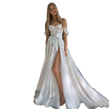 Light Wedding Dress 2026 New Word Shoulder Lace Thin Super Fairy Brigade Shoots Small Tail High Sense Court HZ0517