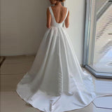 Wish New Dingy Wedding Dress Sexy V Collar Leak HZ0517