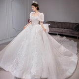 Wedding Dress 2026 New Bridal Yarn French Small Retro Large-Size Super-Sunbehed Big Tail Wedding Dress HZ0517