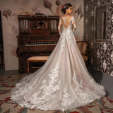 One-Word Shoulder Lace Light Wedding Dress Long-Sleeved Temperament High-End Fish Tail Go Out Yarn Light Luxury Small Welcome Engagement Dress HZ0517