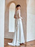 2026 New Retro French-Style Long-Sleeved A-Supling Elegant Niche Bride Outdoor Lawn Travel Certificate HZ0517