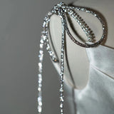 Suspension Belt Light Wedding Dress Small Bridal Temperament Simple Light Exterior Yarn French Style Travel Shot With A Ribbon Dress HZ0517