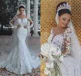 2026 New Wedding Dress Sexy Deep V-Neck Fishtail Wedding Dress Lace Wedding Dress HZ0517