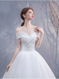 French Light Wedding Dress 2025 New Bridal Sen Dream Starry Sky Princess Temperament Spring Simple Word Shoulder HZ0517