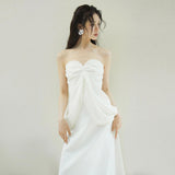 French Brae Light Wedding Dress New Bride Simple Mori Style Out Of The Yarn Temperament Engaged White Small Dress Dress HZ0517