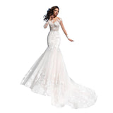 Wedding Dress Long Sleeves Sexy Slim Slim Fishtail Small Tail Bridal Main Wedding Dress Dress Dress Dress HZ0517