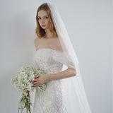 French White Shoulder Lace Light Wedding Dress Dress Yarn Outdoor Lawn Elegant And Simple HZ0517