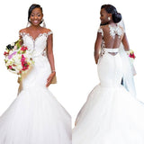 2026 New Fishtail Light Wedding Temperament Waist One-Word Shoulder Repair Simple European Style Wedding Dress HZ0517
