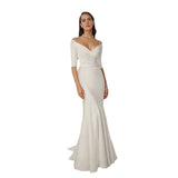 Wish New Sexy V-Neck Half-Sleeved Fishtail Repair Wedding Dress HZ0517