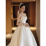 French Brag Main Wedding Dress New Bride Light Luxury Stirry With Super Fairy Simple Heben Thin Yarn Woman HZ0517