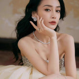 One-Word Shoulder Braed Evening Dress Woman 2025 New Banquet Host Performance Dinner Party Art Exam Dress HZ0517