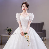 French Light Main Wedding Dress 2026 New Spring Bridal Dress Small Size Tail Wedding Dress HZ0517