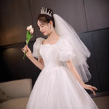 Wedding Dress 2026 New Bridal Yarn Small Simple French Light Main Yarn High-Quality Bubble Bubble Sleeve HZ0517
