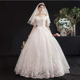One-Word Shoulder Wedding Dress 2026 New Bridal Small French Retro Set Of Simple Travel Wedding Wedding Dress HZ0517