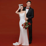 Super Fairy Travel Sex Sling Fishing Fishtail Light Wedding Bride Wedding Brigade Shoots Go Out Yarn White Denying Evening Dress Woman HZ0517