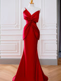 Broom Atmospheric Red Fishtail Evening Dress Banquet To Host The Annual Meeting Of The Bride Wedding Toasting HZ0517