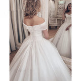 Spring 2026 New Word Shoulder Long Tail Physical Shop Owner Wedding Dress White HZ0517