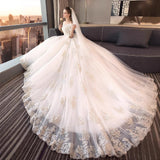 Wedding Dress 2026 New Bridal French Word Shoulder Court Tail Wedding Dress With Dream Princess Light Wedding Dress HZ0517