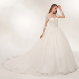 2026 New Bridal Wedding Dress Lace Brae Luxury Tulle Tulle Long Sleeve Main Wedding Dress HZ0517