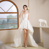 Dress Real Pat On The Chest Thin Princess Sweet Front Short Back Long Lawn Yarn Pat HZ0517
