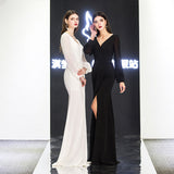 Dress Women's Banquet Evening Dress 2025 New Slim Red Temperament Host Dress Simple And Generous HZ0517