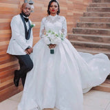 Wedding Dress 2026 New Long-Sleeved Lace Thin Temperament Simple Bride Tail Wedding Dress Woman HZ0517