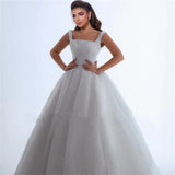 Summer Light Wedding Princess Style Wedding Dress Sling Sexy White Folded Lace Bareback Sexy Bridal Party HZ0517