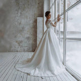 Fashion Wedding Dress 2026 New Banquet White Noble African Small Dress Famous Long-Sleeved A-Dress Summer HZ0517
