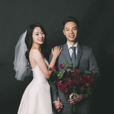 Simplicity Of The New Simple Breast Repair Korean Version Of The Solid Color Bride Wedding In The Long Travel Auction License Dress HZ0517
