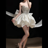 French Sweet Little Dress With Chest And Vertewn Short Pony Birthday Wedding Banquet Engagement Senior Sense Dress HZ0517